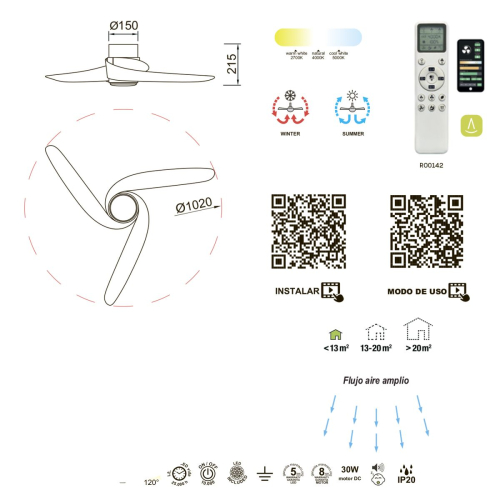 Люстра-вентилятор Mantra Groenland 9066 изображение в интернет-магазине Cramer Light фото 3