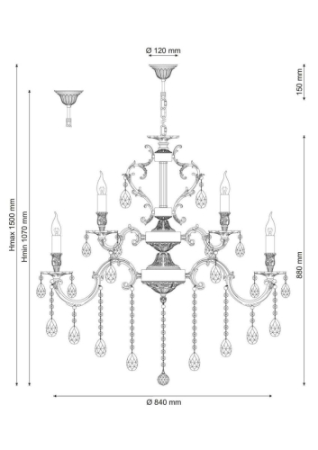 Подвесная люстра Lucia Tucci Barletta 1730.15 Antique изображение в интернет-магазине Cramer Light фото 2