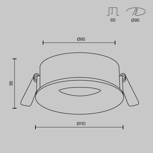 Встраиваемый светильник Maytoni Technical Slim DL027-GX53-B изображение в интернет-магазине Cramer Light фото 8