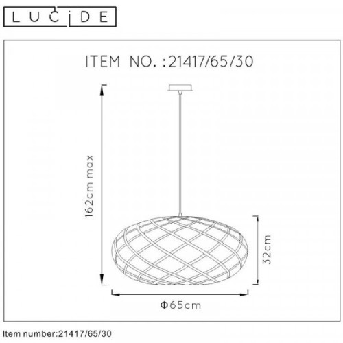 Подвесной светильник Lucide Wolfram 21417/65/30 изображение в интернет-магазине Cramer Light фото 2