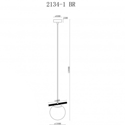 Подвесной светильник iLamp Golden 2134-1 BR изображение в интернет-магазине Cramer Light фото 2