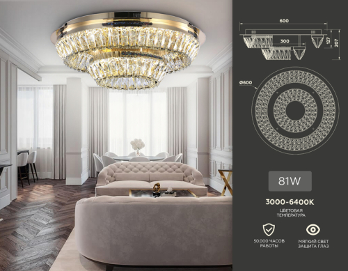 Потолочная люстра Ambrella Light Traditional TR5031 изображение в интернет-магазине Cramer Light фото 3