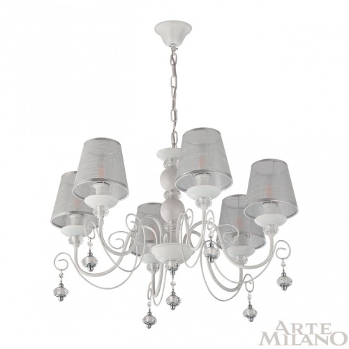 Подвесная люстра Arte Milano 347620/6 WT+SL изображение в интернет-магазине Cramer Light фото 4