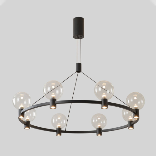 Подвесная люстра Crystal Lux DUET SP56W LED BLACK изображение в интернет-магазине Cramer Light