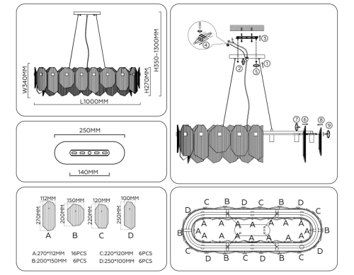 Подвесная люстра Ambrella Light High Light Crystal LH31205 изображение в интернет-магазине Cramer Light фото 2