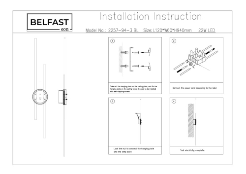 Настенный светильник Belfast Medway 2257-94-3 BL изображение в интернет-магазине Cramer Light фото 9