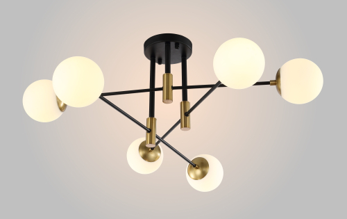 Потолочная люстра Crystal Lux Fidel FIDEL PL6 BLACK изображение в интернет-магазине Cramer Light фото 3