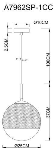 Подвесной светильник Arte Lamp Jupiter Chrome A7962SP-1CC изображение в интернет-магазине Cramer Light фото 2