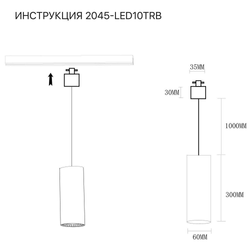 Трековый светильник Simple Story 2045-LED10TRB изображение в интернет-магазине Cramer Light фото 2