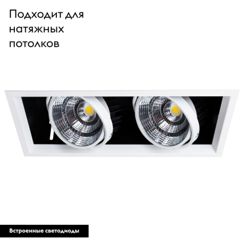 Встраиваемый светильник Arte Lamp Merga A8450PL-2WH изображение в интернет-магазине Cramer Light фото 2