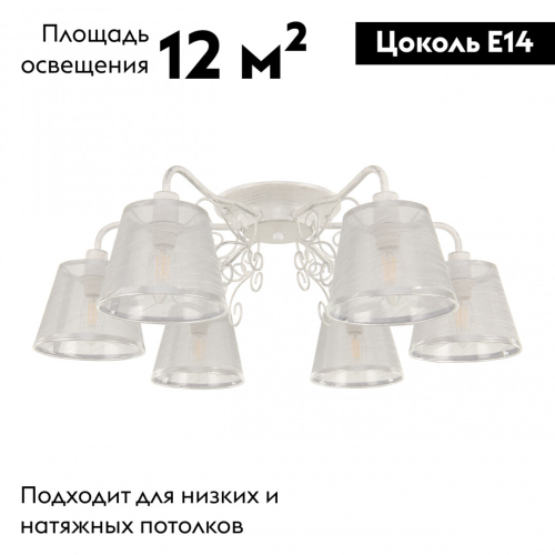 Потолочная люстра Arte Milano 341120/6 WT+SL изображение в интернет-магазине Cramer Light фото 2