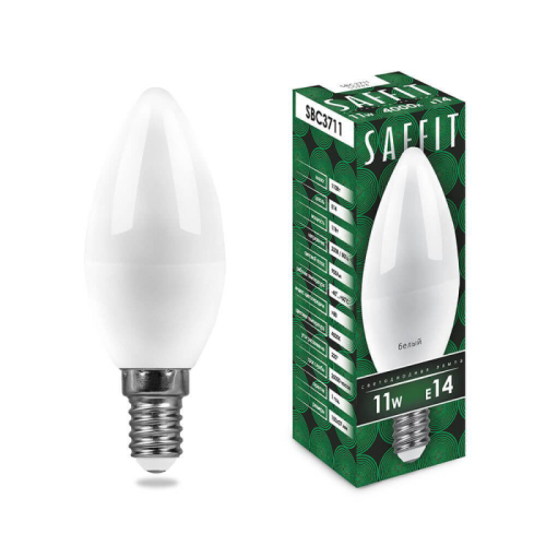 Лампа светодиодная Saffit SBC3711 Свеча E14 11W 4000K 55133 изображение в интернет-магазине Cramer Light