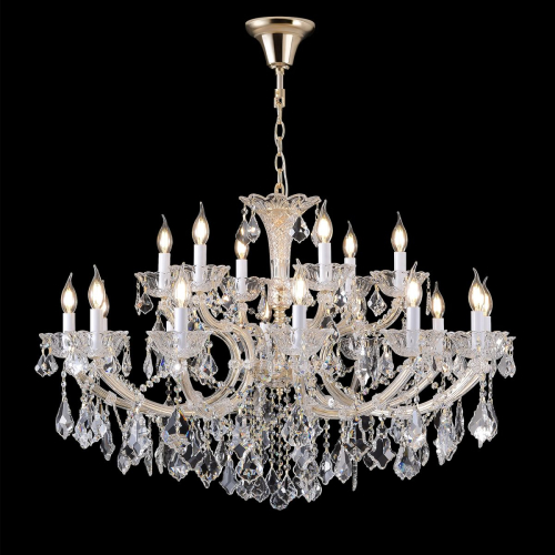 Подвесная люстра Crystal Lux CRISTELLE SP12+6 GOLD изображение в интернет-магазине Cramer Light фото 5