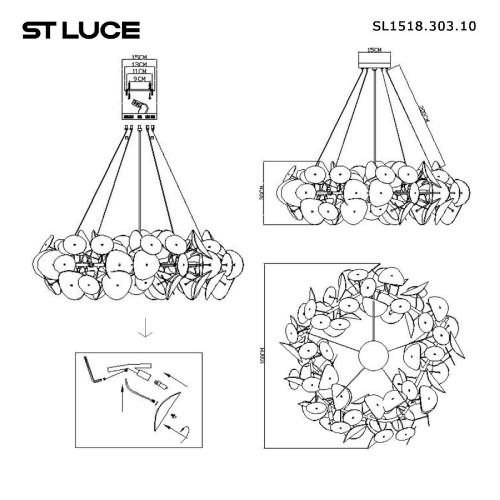 Подвесная люстра ST Luce Dahlia SL1518.303.10 изображение в интернет-магазине Cramer Light фото 9