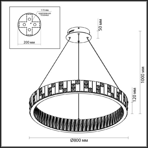 Подвесная люстра Odeon Light Crossa 5072/100L изображение в интернет-магазине Cramer Light фото 5