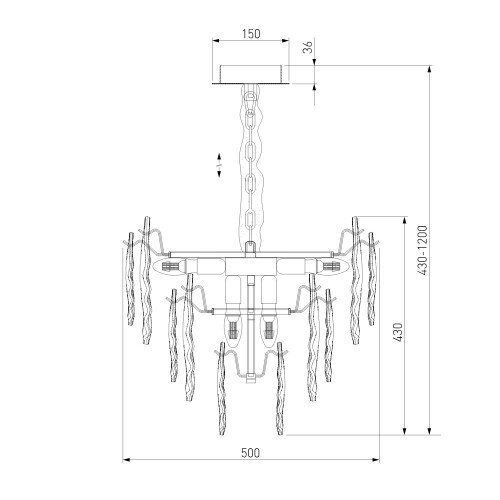 Подвесная люстра Bogates Leaf 369/8 a065314 изображение в интернет-магазине Cramer Light фото 7