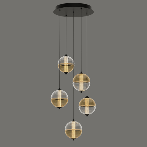 Каскадная люстра Delight Collection MD24022079-5A black/amber изображение в интернет-магазине Cramer Light фото 2