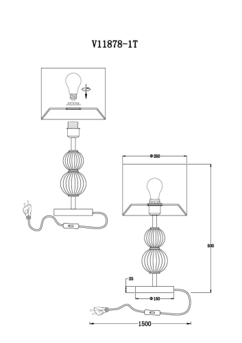 Настольная лампа Moderli Brumi V11878-1T изображение в интернет-магазине Cramer Light фото 7