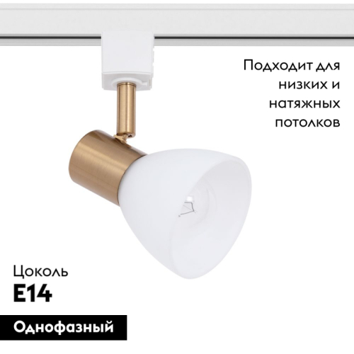 Трековый светильник Arte Lamp Falena A3117PL-1WH изображение в интернет-магазине Cramer Light фото 2