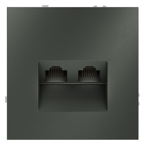 Розетка компьютерная двойная Voltum S70 VLS060206 (титан) дополнительное фото