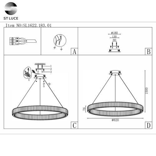 Подвесная люстра ST Luce SL1622.183.01 изображение в интернет-магазине Cramer Light фото 5