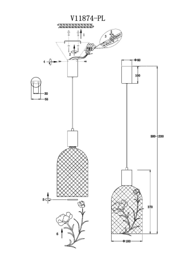 Подвесной светильник Moderli Ophelia V11874-PL изображение в интернет-магазине Cramer Light фото 7