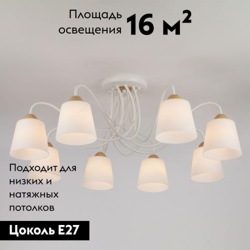 Потолочная люстра Eurosvet Betty 70062/8 белый изображение в интернет-магазине Cramer Light фото 2
