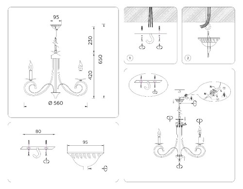 Подвесная люстра Ambrella Light Modern TR9606 изображение в интернет-магазине Cramer Light фото 4