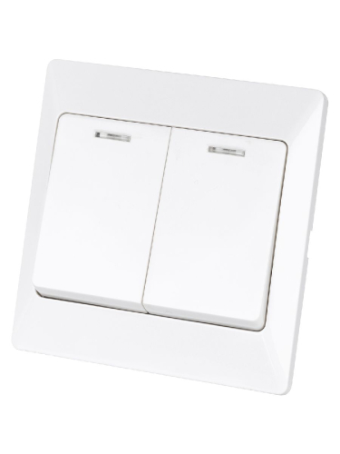 Выключатель двухклавишный с подсветкой Ильмень TDM Electric SQ1823-0004 дополнительное фото фото 2