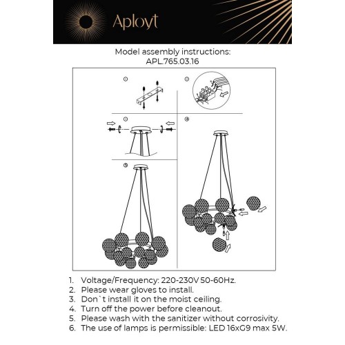 Подвесная люстра Aployt Filisi APL.765.03.16 изображение в интернет-магазине Cramer Light фото 2