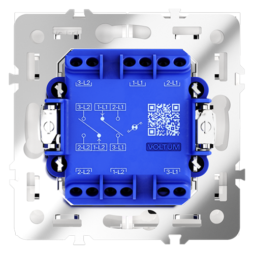 Проходной переключатель двухклавишный с подсветкой Voltum S70 VLS020403 (кашемир) дополнительное фото фото 4