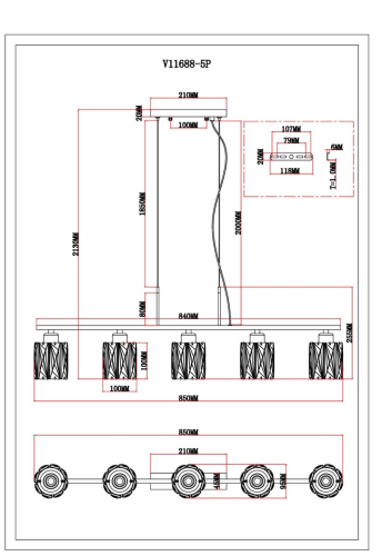 Подвесная люстра Moderli Prismique V11688-5P изображение в интернет-магазине Cramer Light фото 7