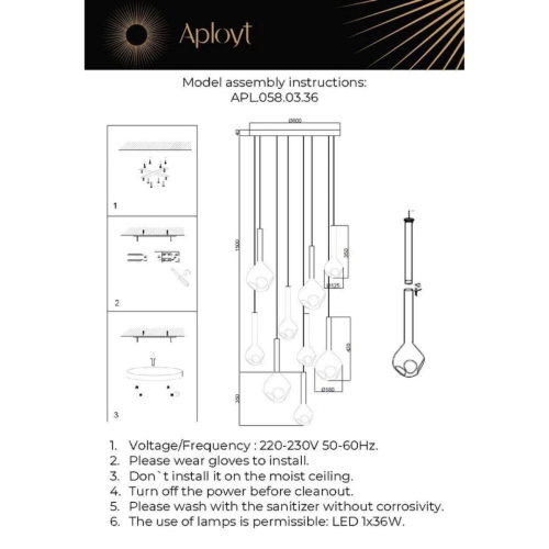 Каскадная люстра Aployt Wisia APL.058.03.36 изображение в интернет-магазине Cramer Light фото 2