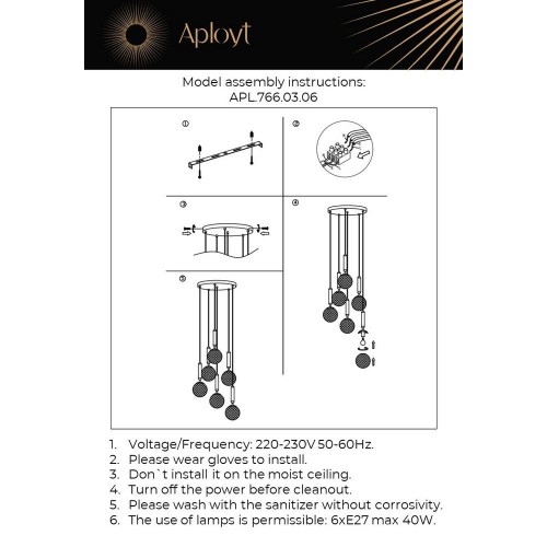 Подвесная люстра Aployt Shantal APL.766.03.06 изображение в интернет-магазине Cramer Light фото 2