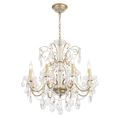 Подвесная люстра Crystal Lux ODELIS SP8 GOLD изображение в интернет-магазине Cramer Light фото 5
