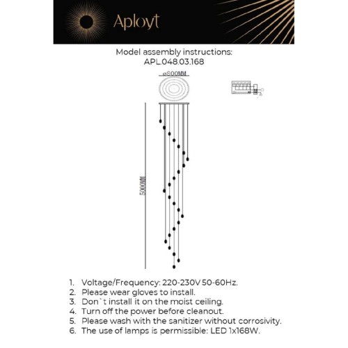 Каскадная люстра Aployt Yulali APL.048.03.168 изображение в интернет-магазине Cramer Light фото 2