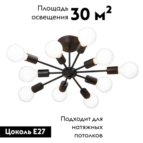 Потолочная люстра Vitaluce V4261-1/10PL изображение в интернет-магазине Cramer Light фото 2
