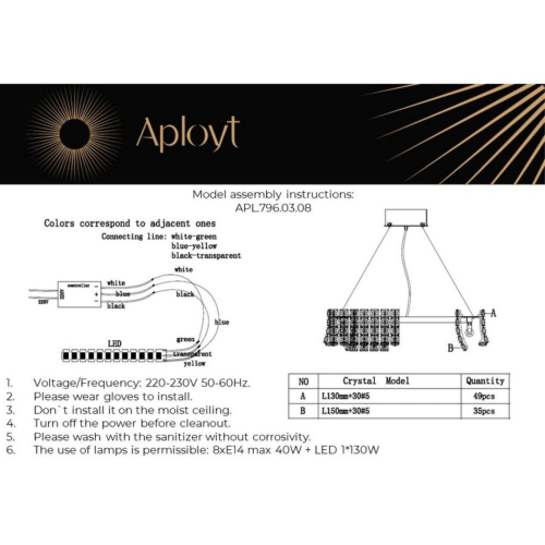 Подвесная люстра Aployt Genowefa APL.796.03.08 изображение в интернет-магазине Cramer Light фото 2