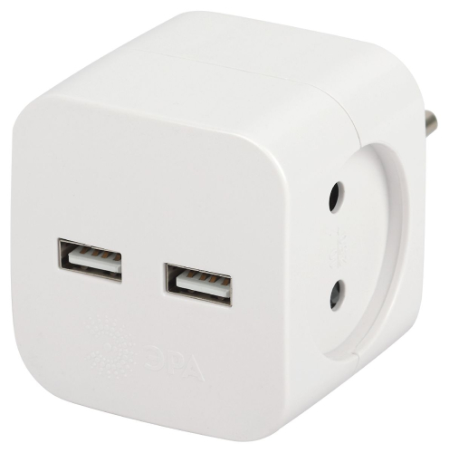 Разветвитель электрический Эра SP-2-USB-W Б0049531 дополнительное фото