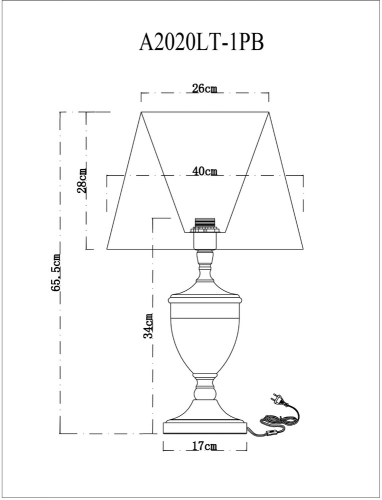 Настольная лампа Arte Lamp Radison A2020LT-1PB изображение в интернет-магазине Cramer Light фото 6