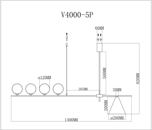 Подвесная люстра Moderli Holly V4000-5P изображение в интернет-магазине Cramer Light фото 2