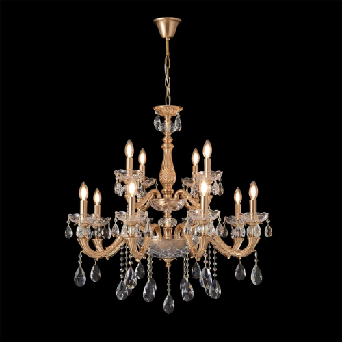 Подвесная люстра Crystal Lux ELIZABETH SP8+4 BRASS изображение в интернет-магазине Cramer Light