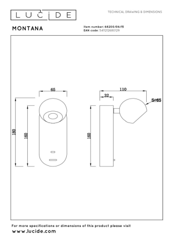 Настенный светильник Lucide Montana 68200/06/15 изображение в интернет-магазине Cramer Light фото 9
