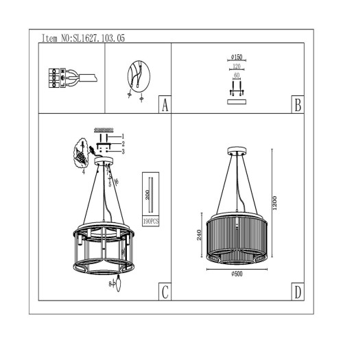 Подвесная люстра ST Luce Velletri SL1627.103.05 изображение в интернет-магазине Cramer Light фото 5