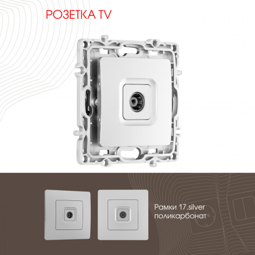 Розетка TV Arte Milano 217.43-1.silver дополнительное фото