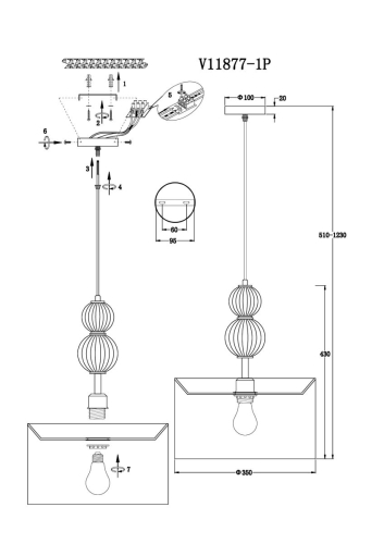 Подвесной светильник Moderli Brumi V11877-1P изображение в интернет-магазине Cramer Light фото 7