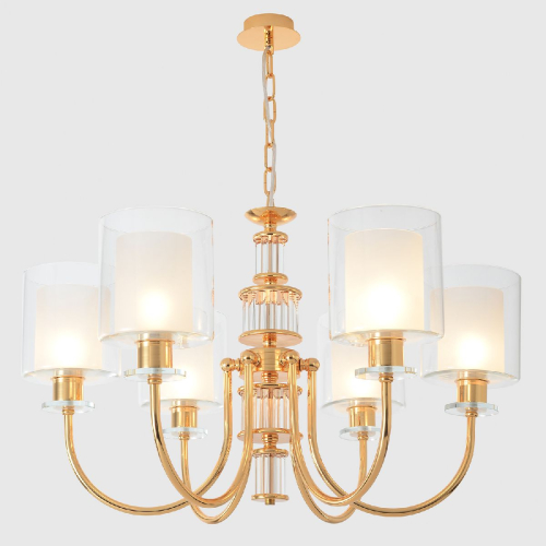 Подвесная люстра Crystal Lux ELENA SP6 GOLD изображение в интернет-магазине Cramer Light фото 3