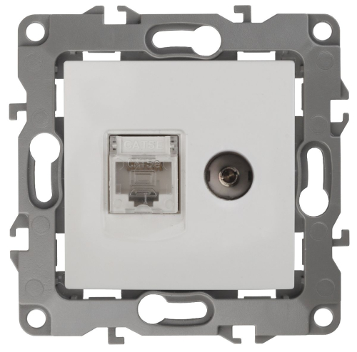 Розетка комбинированная RJ45+TV Эра 12-3110-01 Б0027441 дополнительное фото