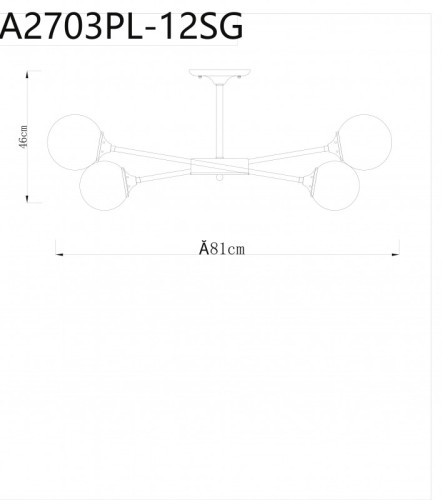 Люстра на штанге ARTE Lamp A2703PL-12SG изображение в интернет-магазине Cramer Light фото 5