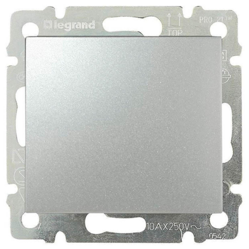 Переключатель одноклавишный промежуточный Legrand Valena 10A 250V алюминий 770107 дополнительное фото